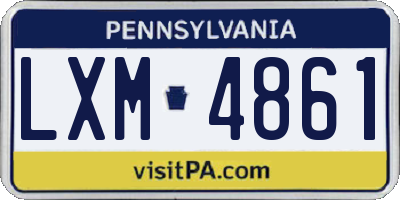 PA license plate LXM4861