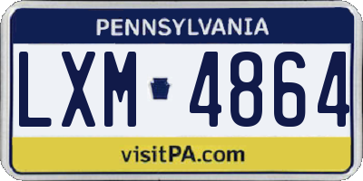 PA license plate LXM4864