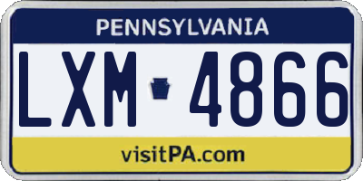 PA license plate LXM4866