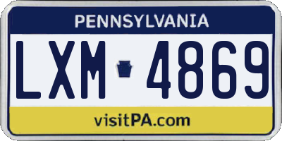 PA license plate LXM4869