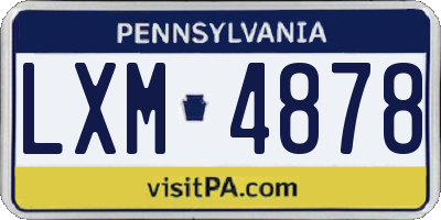PA license plate LXM4878