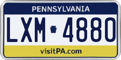 PA license plate LXM4880