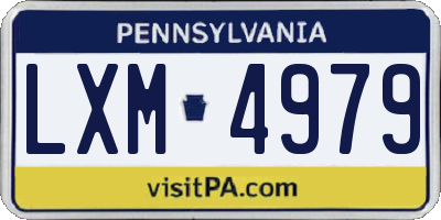 PA license plate LXM4979