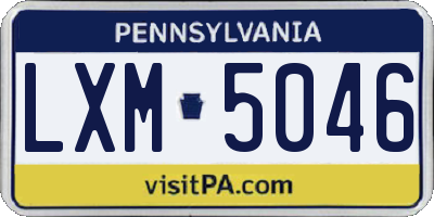 PA license plate LXM5046