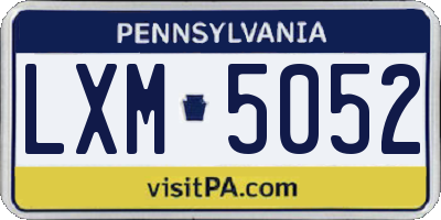 PA license plate LXM5052