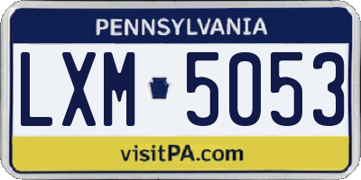 PA license plate LXM5053