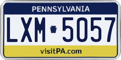 PA license plate LXM5057