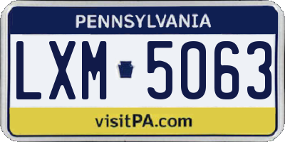 PA license plate LXM5063