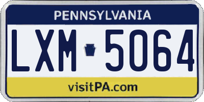 PA license plate LXM5064