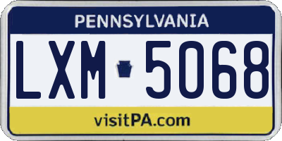 PA license plate LXM5068