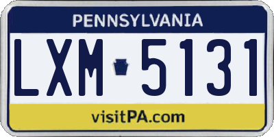 PA license plate LXM5131