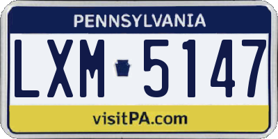 PA license plate LXM5147