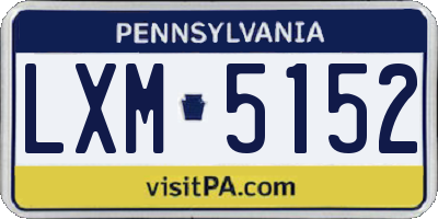 PA license plate LXM5152