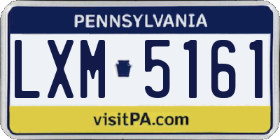 PA license plate LXM5161