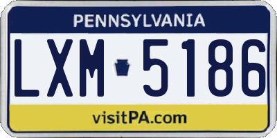 PA license plate LXM5186