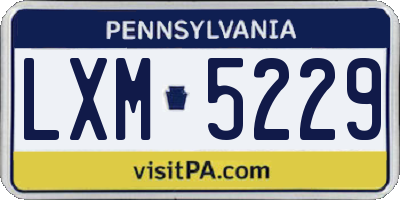 PA license plate LXM5229