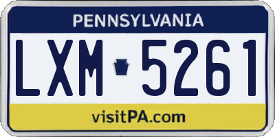 PA license plate LXM5261