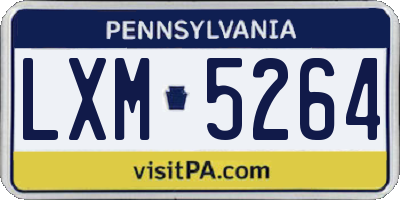 PA license plate LXM5264