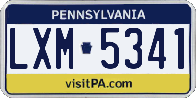 PA license plate LXM5341