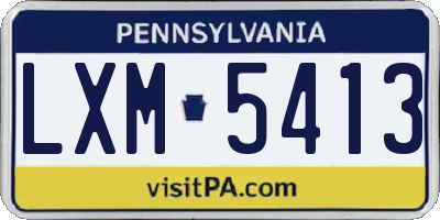 PA license plate LXM5413