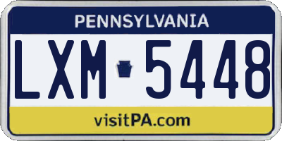 PA license plate LXM5448