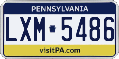 PA license plate LXM5486