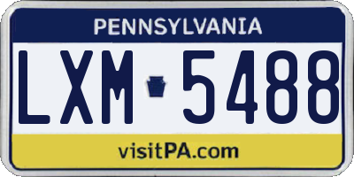 PA license plate LXM5488
