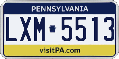 PA license plate LXM5513