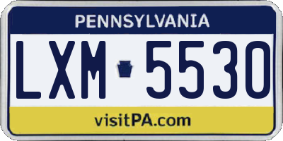 PA license plate LXM5530