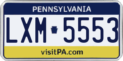 PA license plate LXM5553
