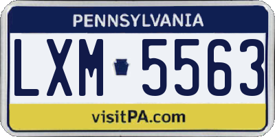 PA license plate LXM5563