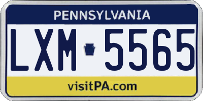 PA license plate LXM5565