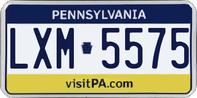 PA license plate LXM5575