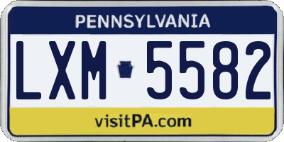 PA license plate LXM5582