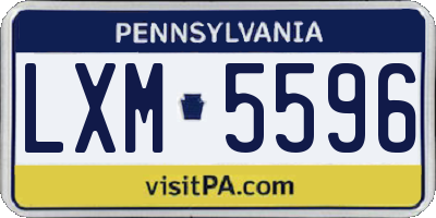 PA license plate LXM5596