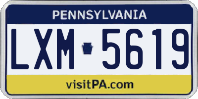 PA license plate LXM5619