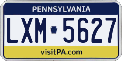 PA license plate LXM5627