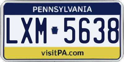 PA license plate LXM5638