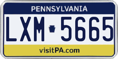 PA license plate LXM5665