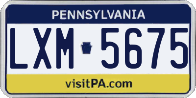 PA license plate LXM5675