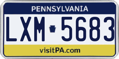 PA license plate LXM5683