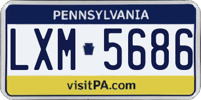 PA license plate LXM5686