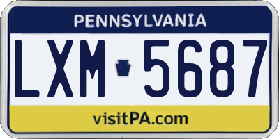PA license plate LXM5687