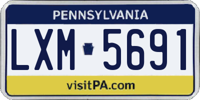 PA license plate LXM5691