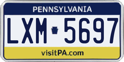 PA license plate LXM5697