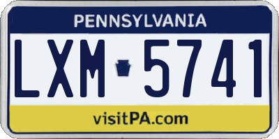 PA license plate LXM5741