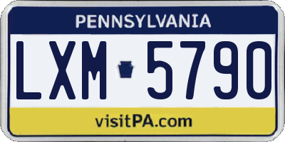 PA license plate LXM5790