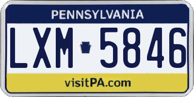 PA license plate LXM5846