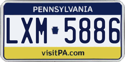 PA license plate LXM5886