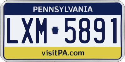 PA license plate LXM5891